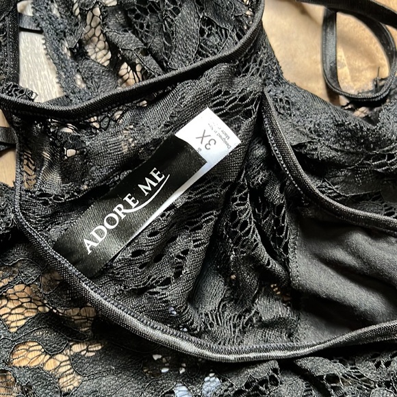 Adore Me Black Rue Lace Babydoll Dress and Panties - Picture 7 of 12